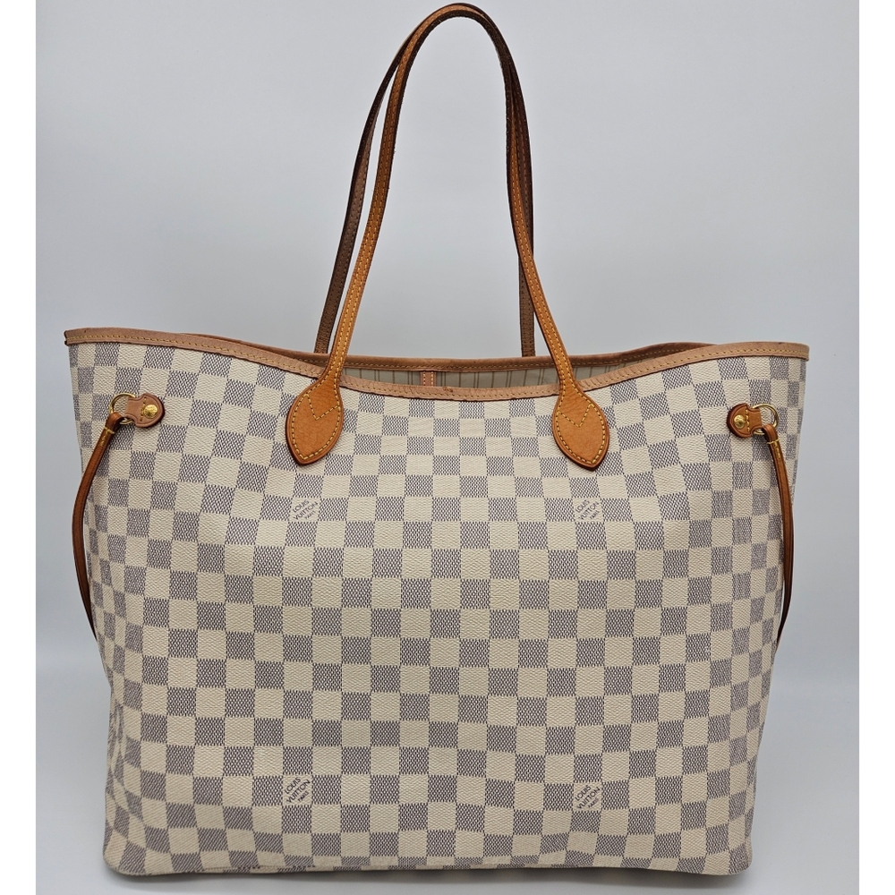 Authentic Louis Vuitton Damier Azur Neverfull GM #4189M